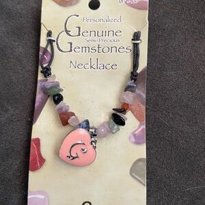 Genuine Gemstones Pink Heart Necklace